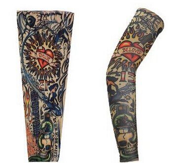 Nylon Stretchy Sunscreen Arm Sleeves Breathable Skull Skeleton UV Protective Cuff Sleeves Cycling Hiking Running Arm Stockings: 1