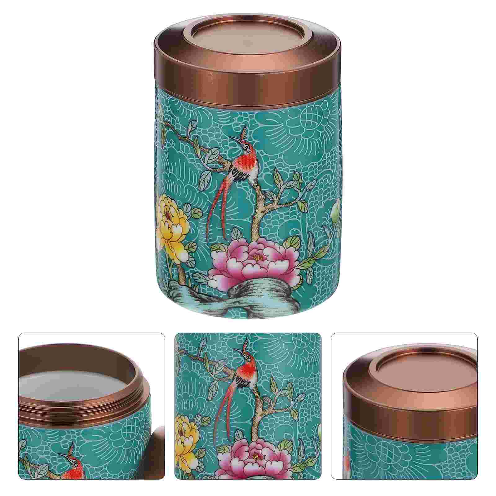 Painted Bulk Tea Container Ceramic Tea Caddy Scented Tea Packaging Canister