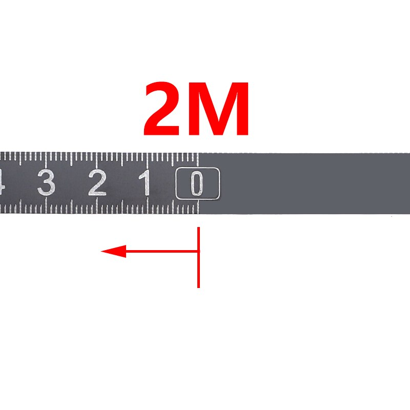 Metric Tape Measure 1-3M Adhesive Measuring Tape Stainless Steel 304 Rust-Proof Scale Ruler for Miter Track: 2M-Right-to-left