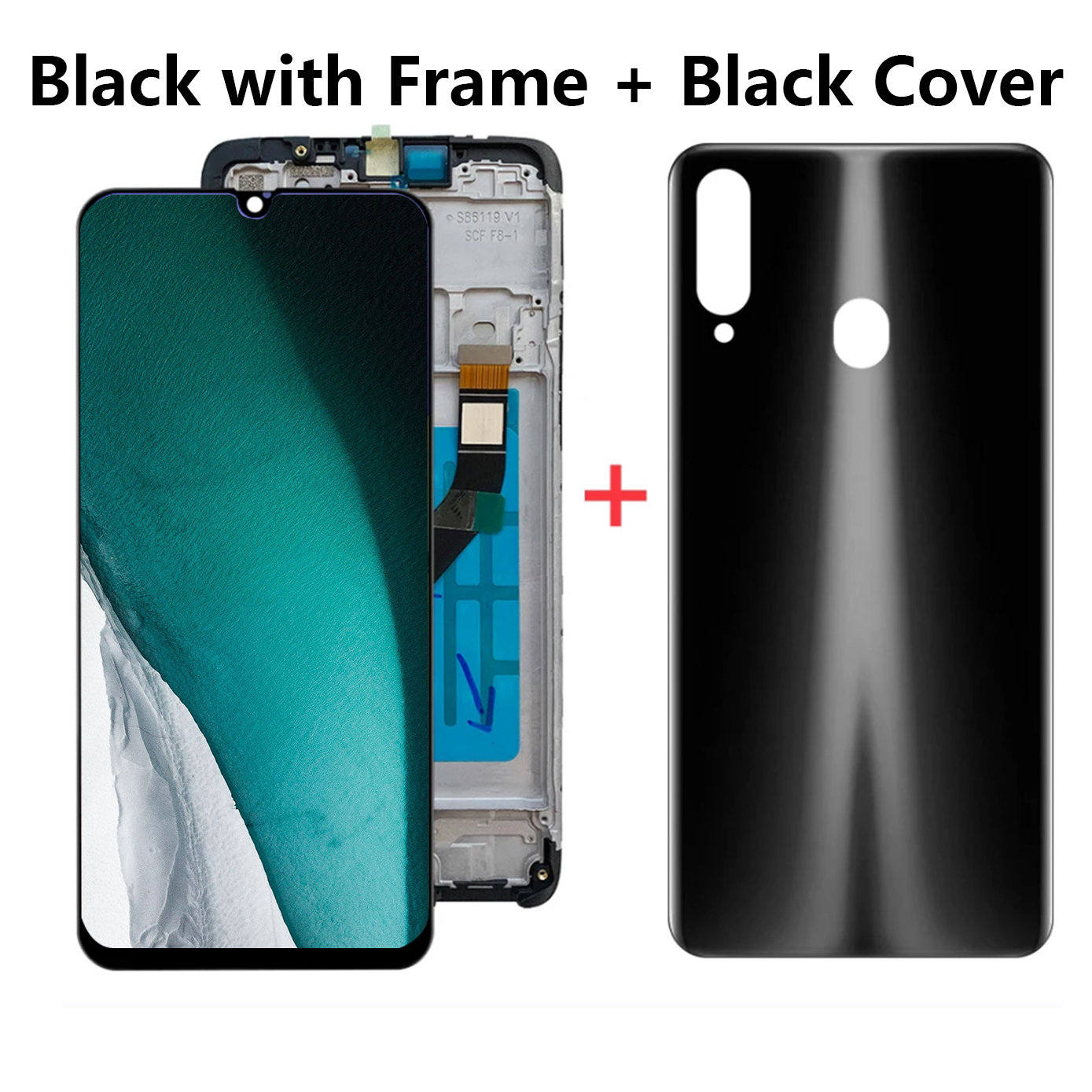 Lcd til samsung galakse  a20s a207 a2070 sm-a207f lcd-skjerm berøringsskjerm digitalisator reservedeler til galakse  a20s montering: Blå lotus