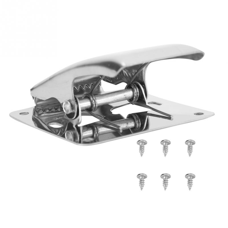 Stainless Steel Fish Fillet Clamp Deep-jaw Fish Tail Clip with Mounting Screws for Fishing Board Pesca Fish Cleaning Tools