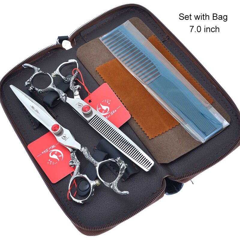 Top huisdierverzorgingsschaar 6.0 " 7.0 " hondenknipschaar dieren uitdunnen trimmen tesoura japan 440c dierentondeuses  a0164a: A0165a-01-70