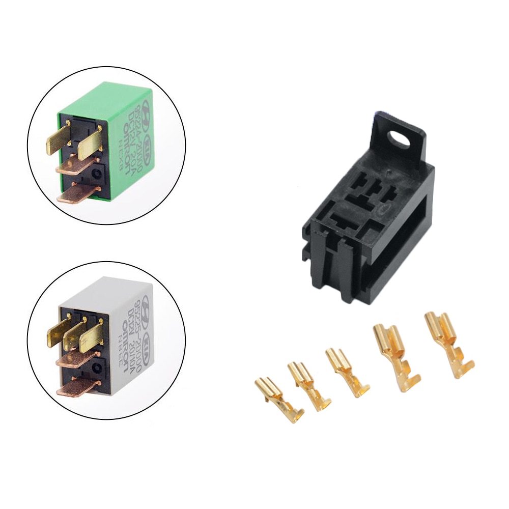 1PC THREE TYPES 12V Car OMRON Power Relay Socket ( with terminal, with 4pins wires, with 5pins wires),relay optional