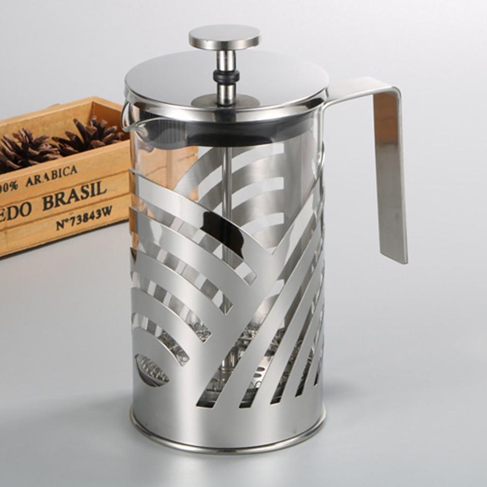 Roestvrijstalen franse pers koffiezetapparaat geïsoleerde koffie- en theepot cafetière percolator gereedschap met filtermandjes