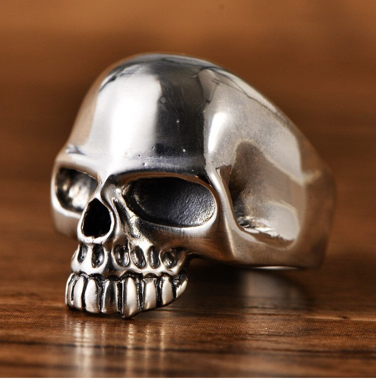 925 Sterling Silver Mens Skull Biker Ring Ringen Sieraden A4418