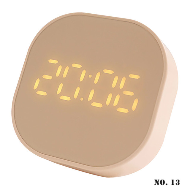 Digitale Wandklok Vierkante Mini Wekker Lichtgevende Led Multifunctionele Digitale Klok Home Nachtlampje Voor Slaapkamer Decoratie