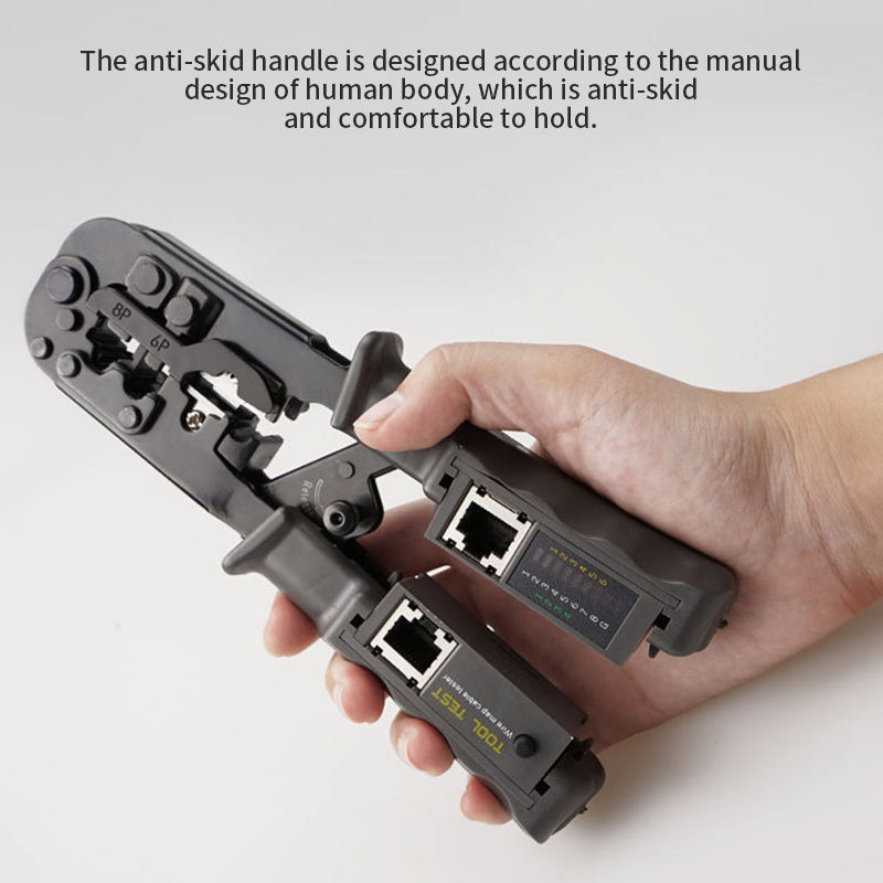 3 in 1 Network Cable Cutting Tool Cable Tester Cable Pliers 4P/6P/8P Wire Cutter Tool Test Crimping Pliers