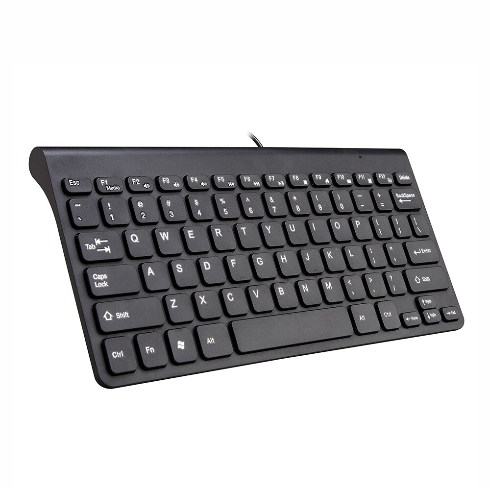Mini Keypad Slim Wired Keyboard USB 78 Keys Small Computer Keyboard For Notebook PC Desktop Home Office Outdoor Working Keyboard: black