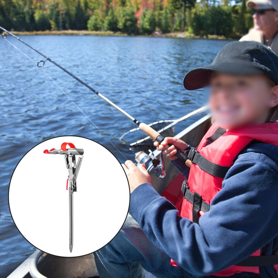 TiimelyTrust Fishing Rod Bracket Stainless Steel Automatic Spring Fishing Rod Bracket Adjustable Folding Spirit Fishing Bracket