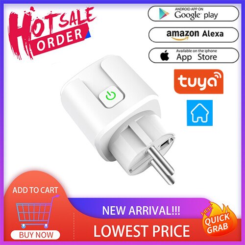 Smart Plug EU 16A Power Monitor Timer Socket Smart Home Accessories Multitools Wireless Compatible Alexa Google Home Assistant