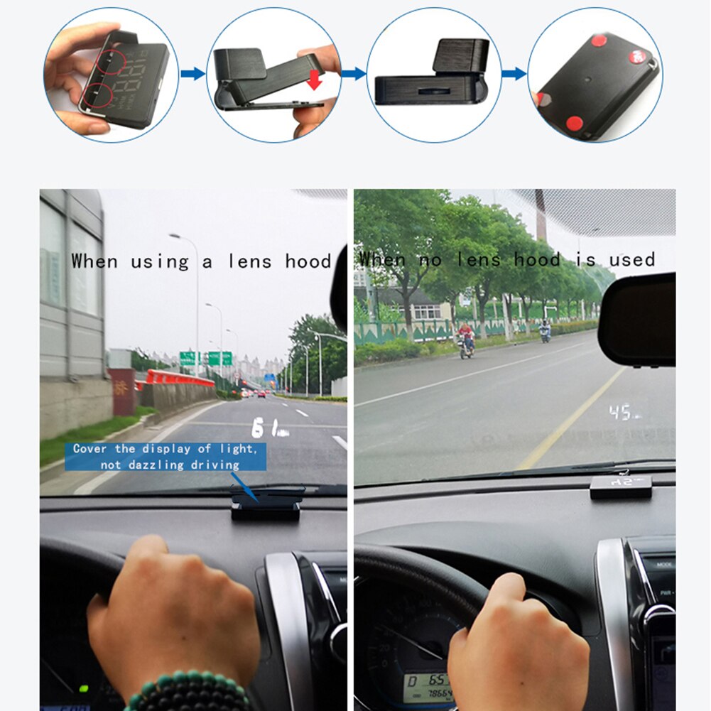 L1 Car HUD Head Up Display OBD 2 II Wndshield Spee... Grandado
