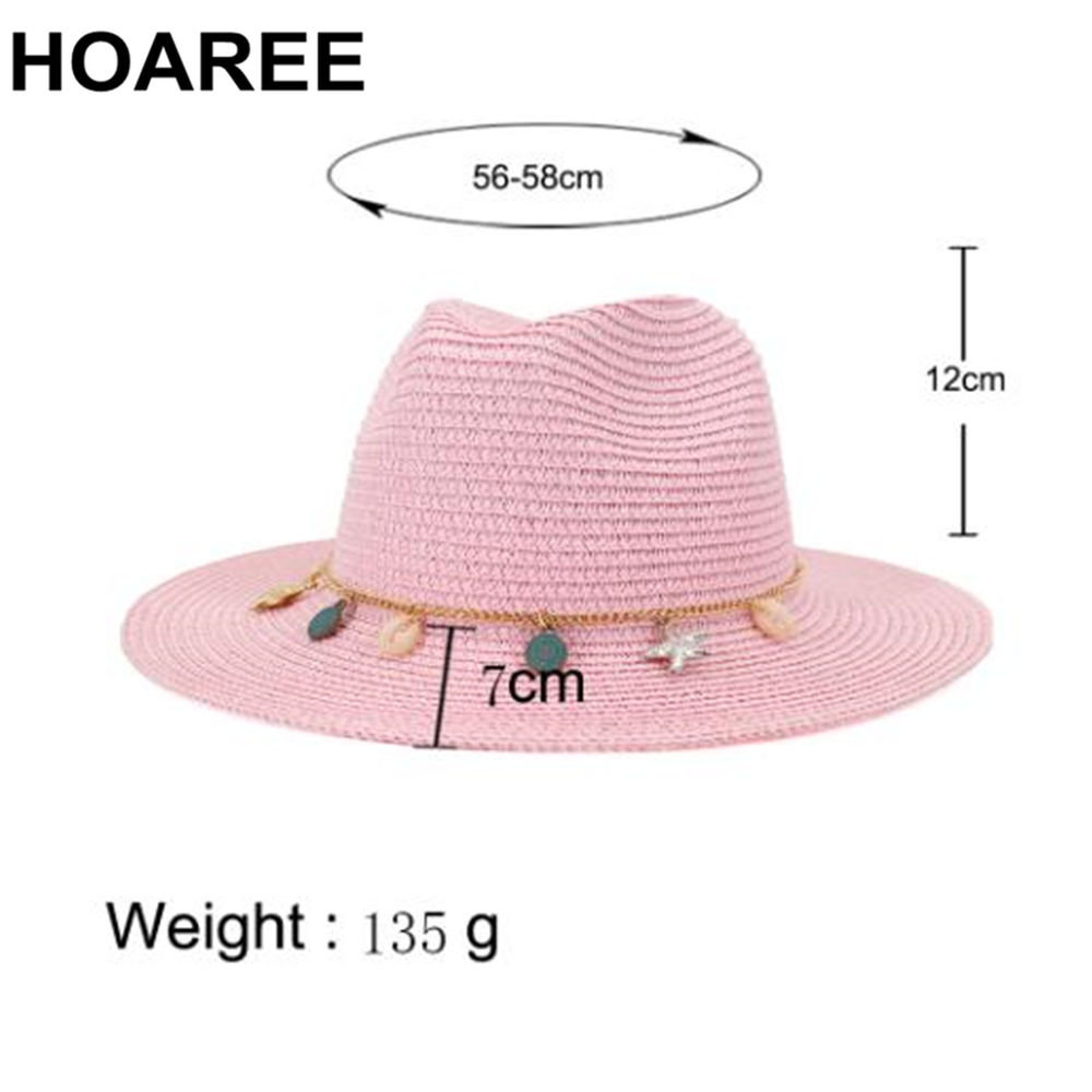 HOAREE-chapeau de Panama blanc pour femmes, chapeau d'été en paille à large bord pour femmes, HatsTravel, Style britannique, flambant neuf
