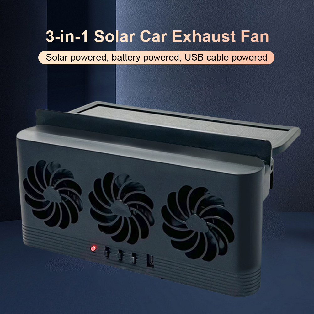 Ventilador de refrigeración de radiador de coche con energía Solar, elimina el olor Peculiar, ventilador de ventilación de ventana de coche, ventilador de ventilación automático alimentado por USB para vehículos