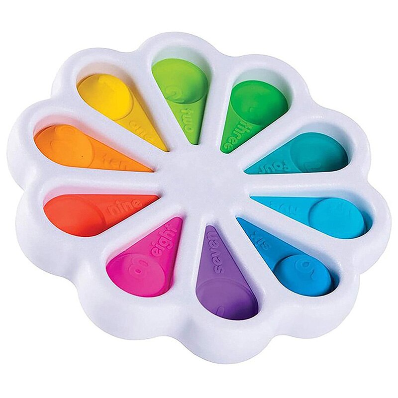 Simple Dimple Fidget Toy Fat Brain Toys Stress Relief Hand Toys For Kids Easy To Use Soft Silicone Decompression Antistress Toys: White