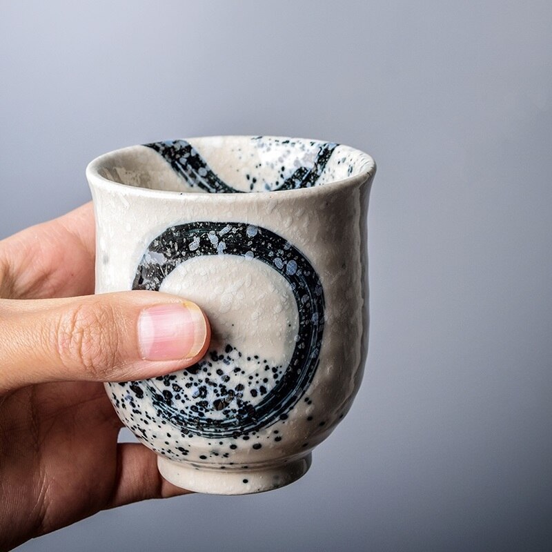 CHANSHOVA-taza de té de cerámica pintada a mano de estilo retro chino tradicional, tazas grandes de porcelana China, taza de café, H092, 170/200ml