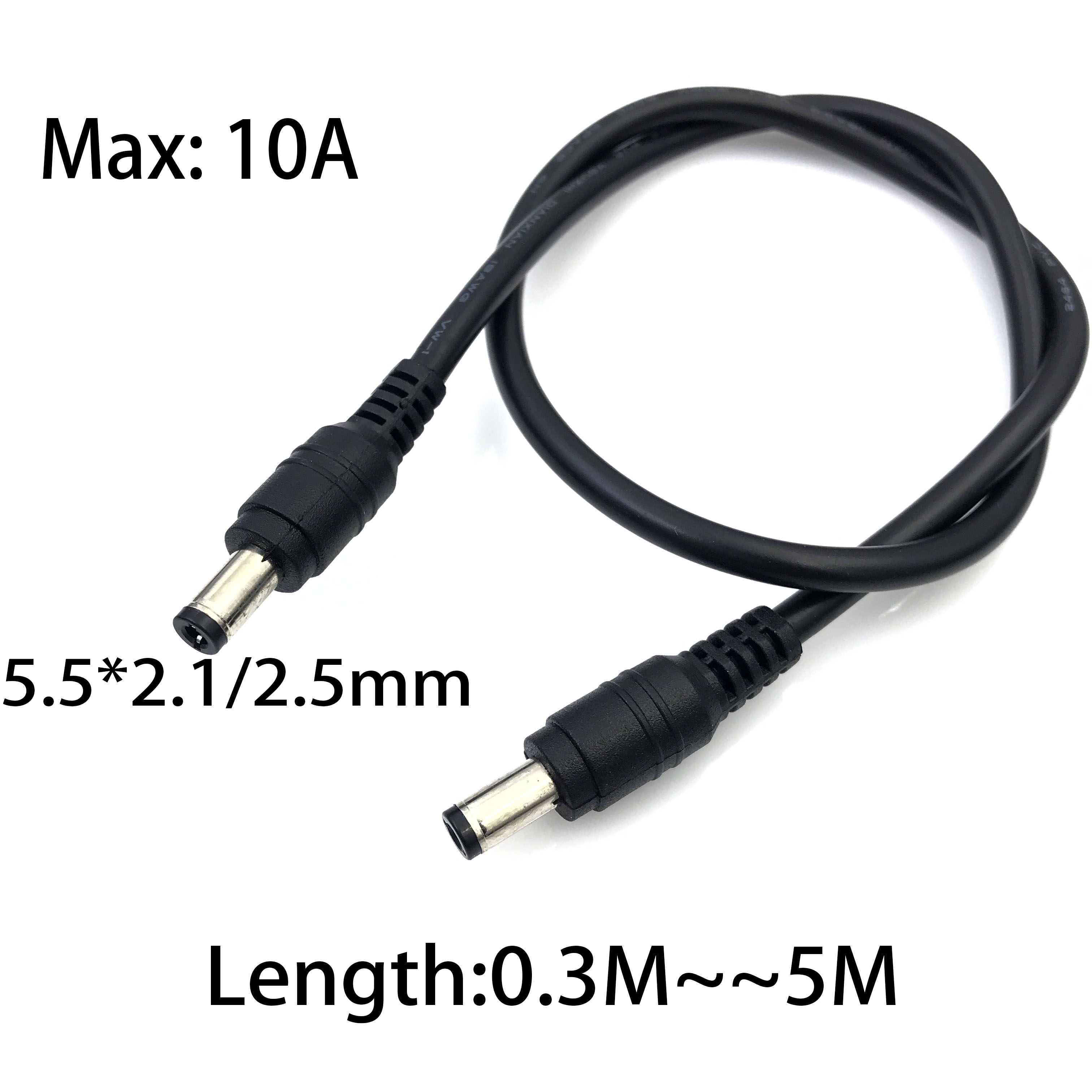 Adapter Connector Cable Dc Plug 5.5X2.1Mm/2.5 Man 5.5X2.1Mm Male Adapter connector Kabel 18AWG Monitor De Power: Oranje / 1 meter