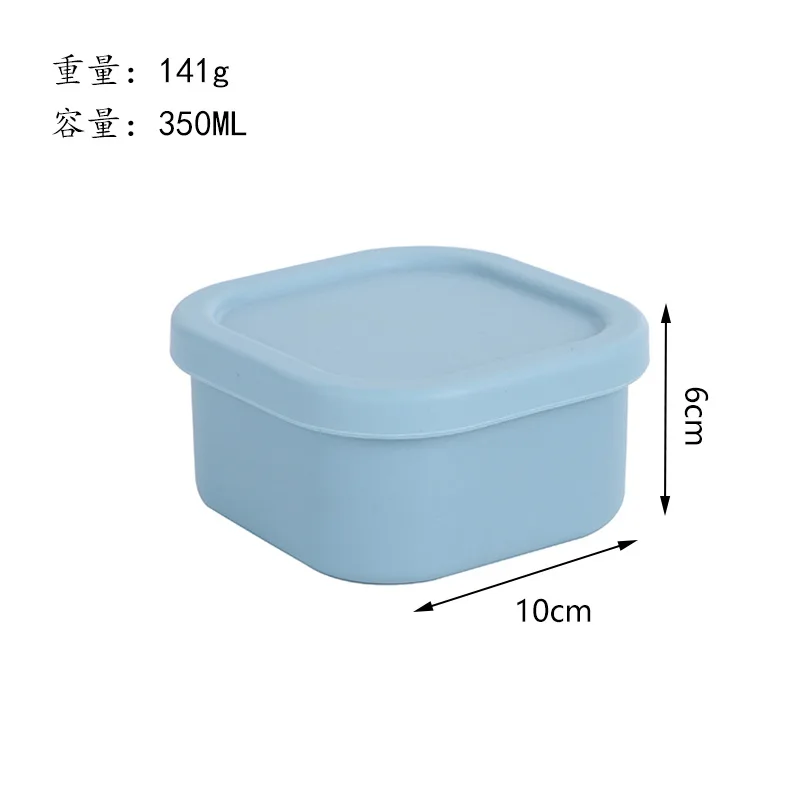Fiambrera de silicona de un solo compartimento, apto para microondas, a prueba de fugas, cajón para verduras, juego de fiambrera portátil de múltiples capacidades, bandeja de hielo: Rojo