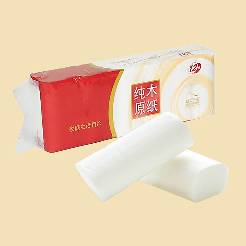 12 pièces/ensemble papier toilette maison bain papier bain toilette rouleau papier blanc papier toilette rouleau de papier hygiénique rouleau de papier essuie-tout