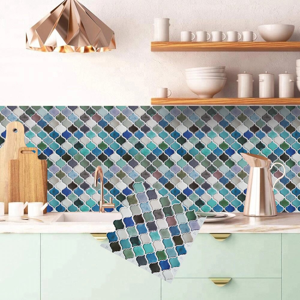 Selvklæbende mosaik backsplash gør-det-selv køkken badeværelse boligindretning vinyl peel and stick vægfliser