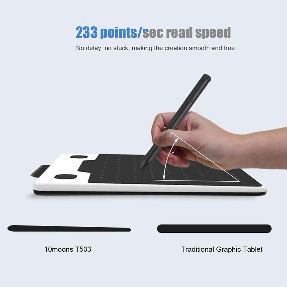 6 Inch Ultralight Graphic Tablet 8192 Levels Battery-Free Pen for Windows/Android