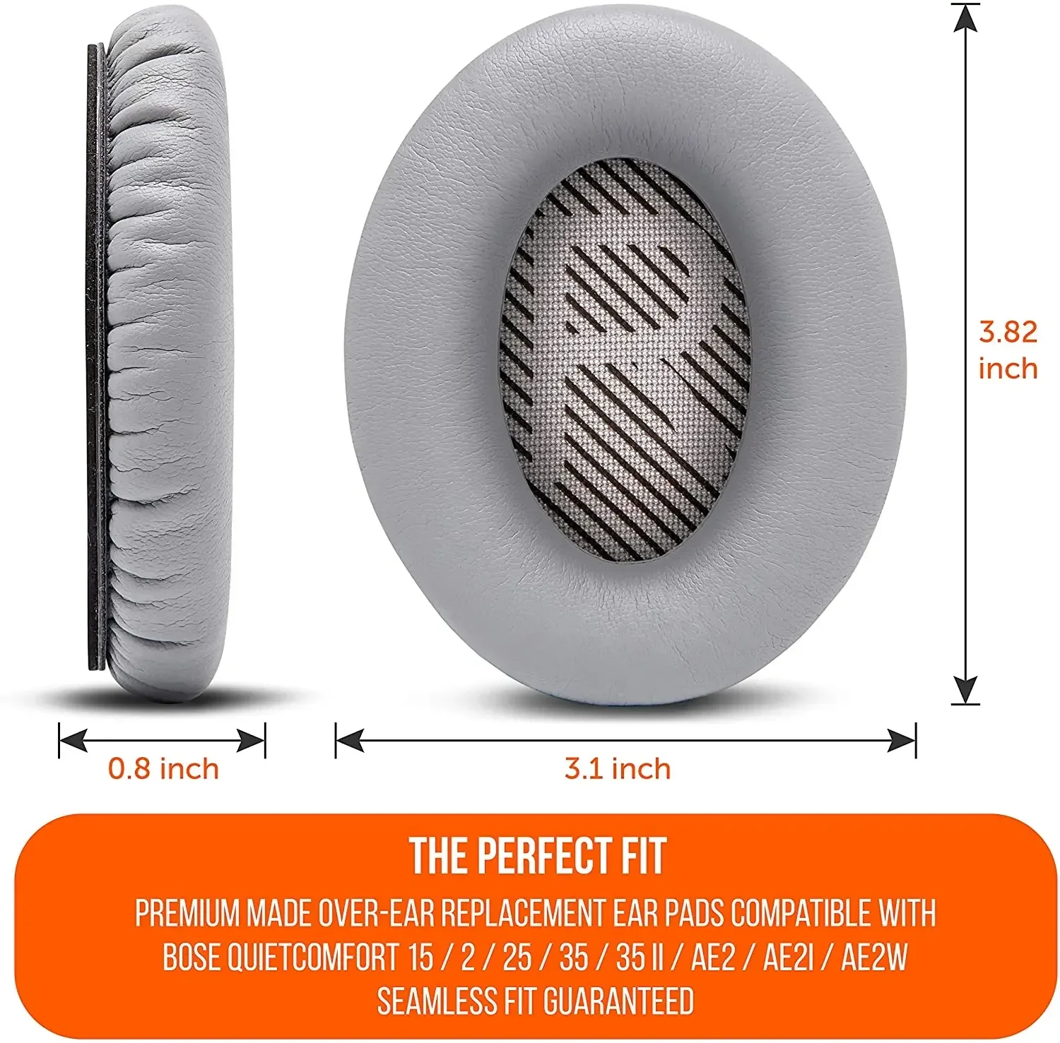 Replacement Earpads for BOSE QC35 for QuietComfort 35 & 35 II Headphones Memory Foam Ear Cushions with Crowbar