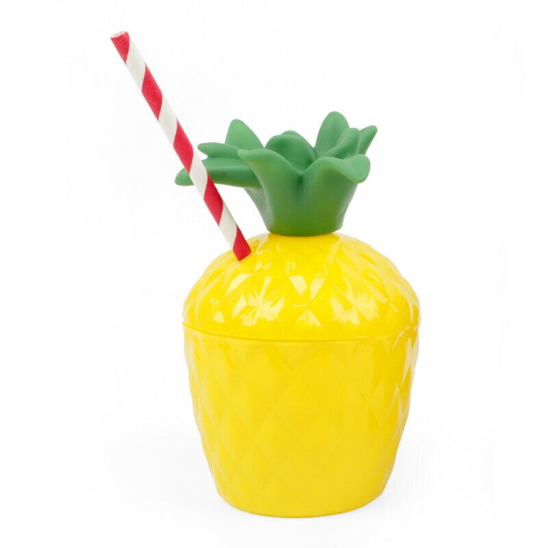 Vasos de plástico reutilizables para bebida, vasos de piña y coco para Tropical hawaiana, decoraciones de cumpleaños y boda, 1 ud.: Pineapple