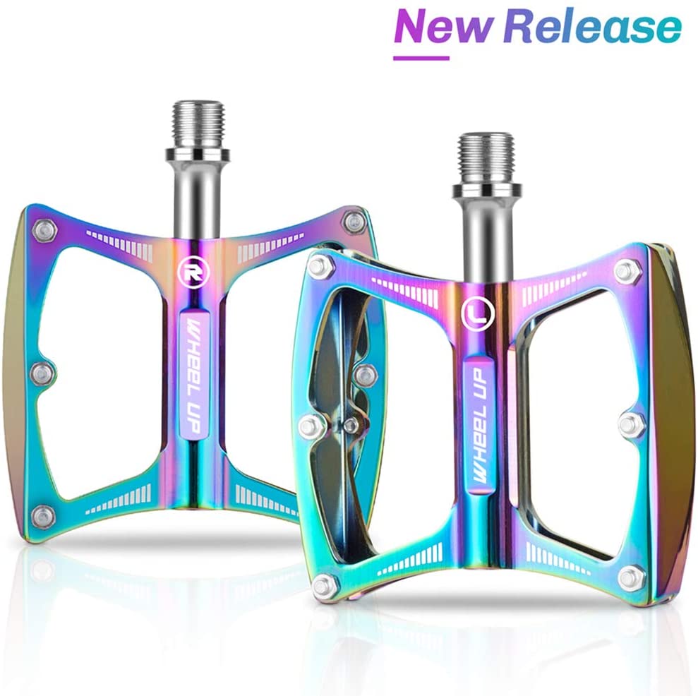 9/16" sealed bearing mountain bike flat pedal road bike pedal aluminum alloy wide platform bicycle pedal, suitable for BMX/MTB