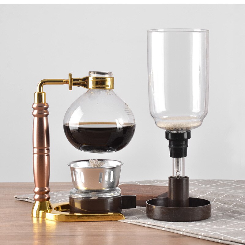 Novo Estilo de Casa Sifão cafeteira Sifão Chá tipo de filtro da máquina de café de vidro pote de vácuo cafeteira 3cup