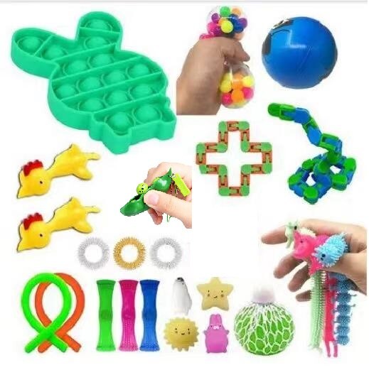 23PCS Pack Zappeln Sensorischen Spielzeug Set Stress Relief Spielzeug Autismus Angst Relief Stress Pop Blase Zappeln Spielzeug für Kinder erwachsene: 24PSC