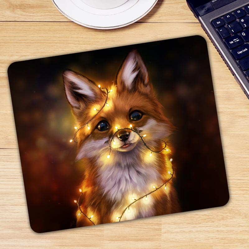 Animal zorro estampado juego Mouse Pad Mause Mat teclado tapete de mesa escritorio Mat para el ordenador portátil del cuaderno alfombrilla para jugador