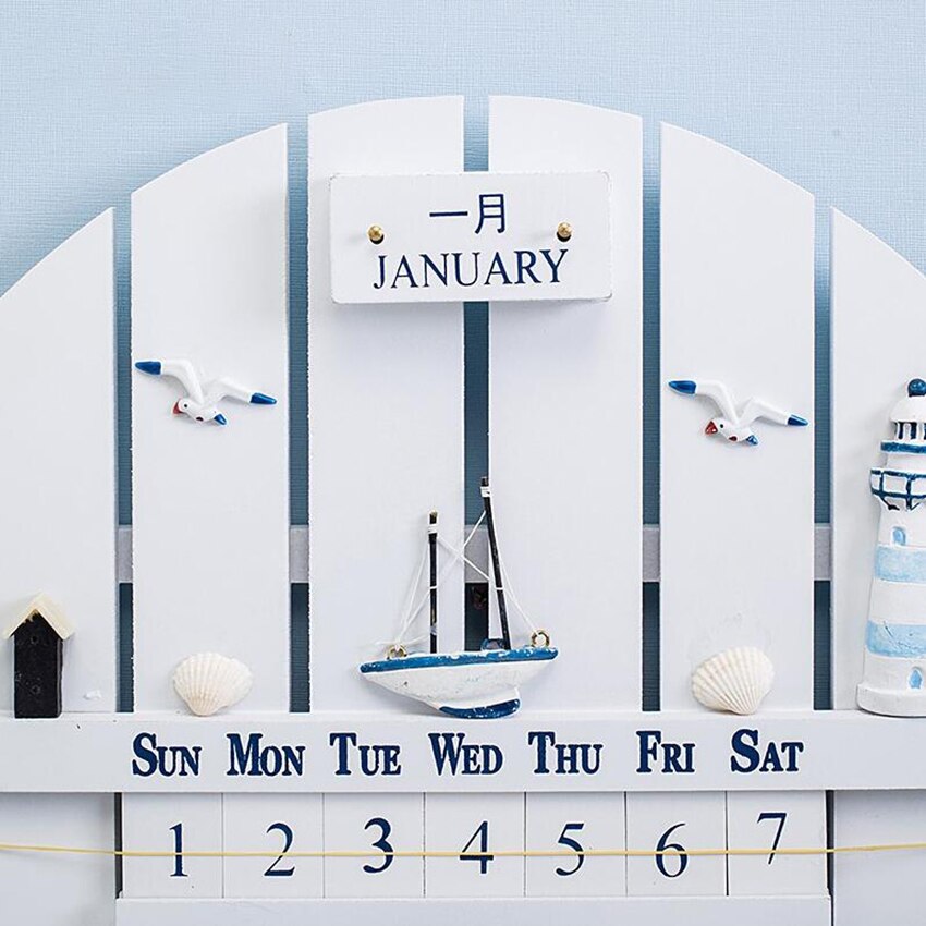 Wooden Hanging Wall Calendar Handmade Resin Shell Perpetual Calendar, Year Calendars Crafts Decoration Ornaments