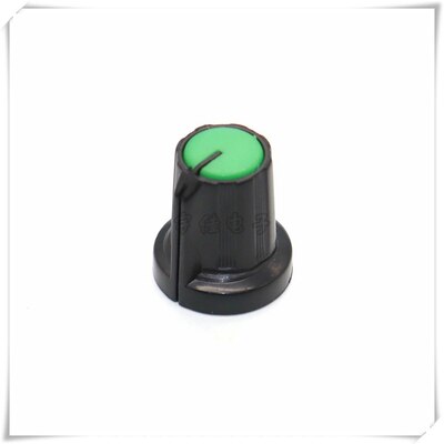 10 Stuk 15Mm * 16.5Mm Twee-Kleur Plastic Knop Cap Bloem As Potentiometer Codeerschakelaar Knop: green