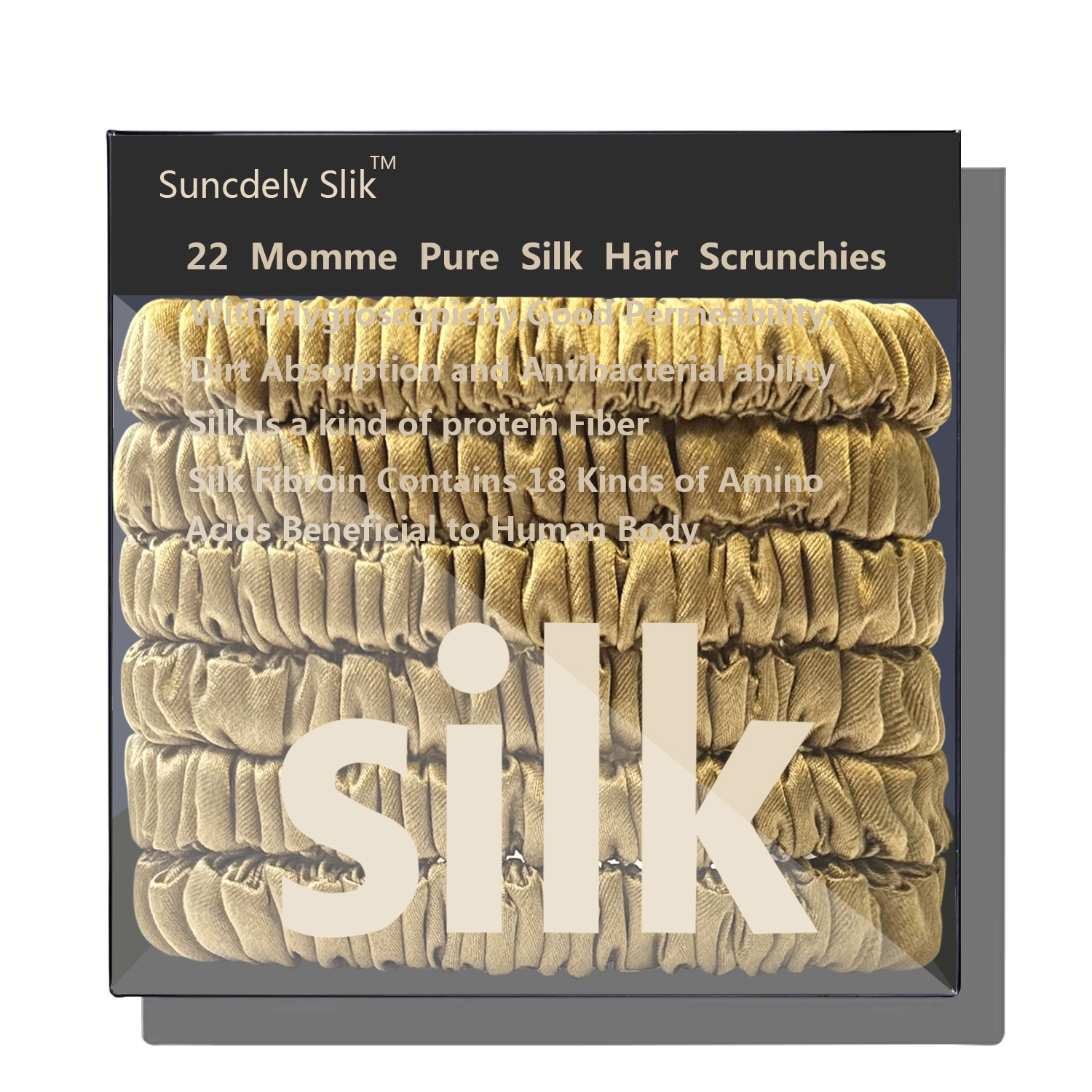 100% pura morera 6A seda pelo Scrunchie diademas hechas a mano mujeres niña accesorios para el cabello Color puro Natural HairTies caja 6 uds: Color camuflaje del desierto