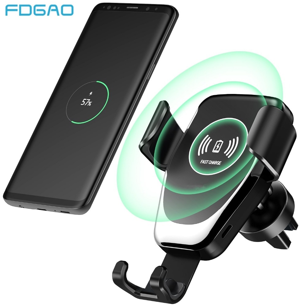 FDGAO 15W 10W Qi Car Wireless Charger Fast Charging Smart Phone Holder Mount for IPhone 11 Pro XS Max Xr X 8 Samsung S9 S10 S8