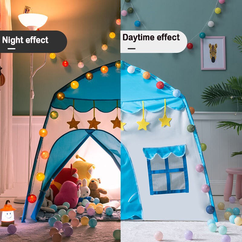 1.3M Portable Kids Tent Princess Castle Hang Pop up Children Teepee Tent Play Tent Birthday Christmas