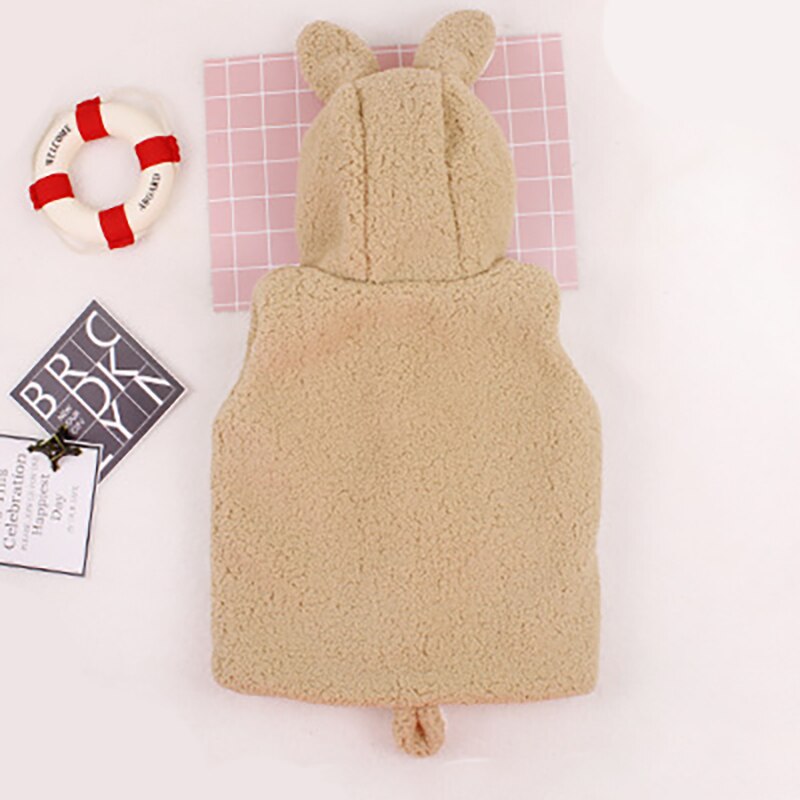 Roupas de bebê colete inverno veludo com capuz roupas da criança grosso quente bonito orelhas roupas casaco ybc029