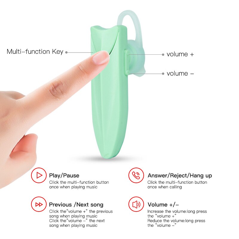 KUULAA Blutooth 5.0 słuchawki słuchawki ręce w samochodzie zestaw bezprzewodowy stereofoniczny HD Mic z mikrofonem dla IPhone Samsung Huawei telefon komórkowy