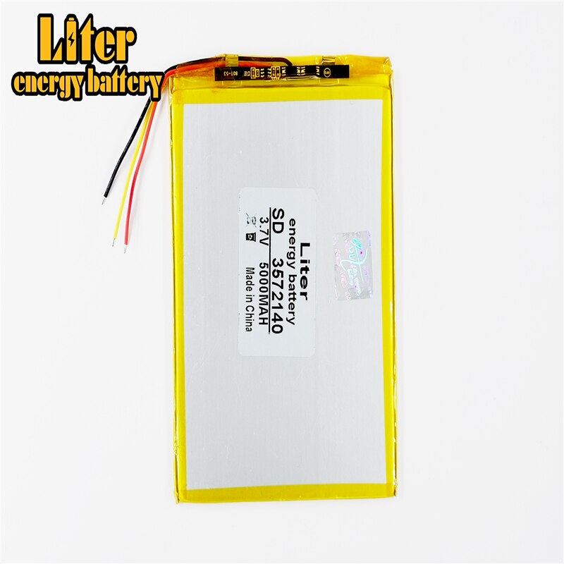 3 line 3.7V 5000mAH 3572140 (polymer lithium ion battery ) for tablet pc