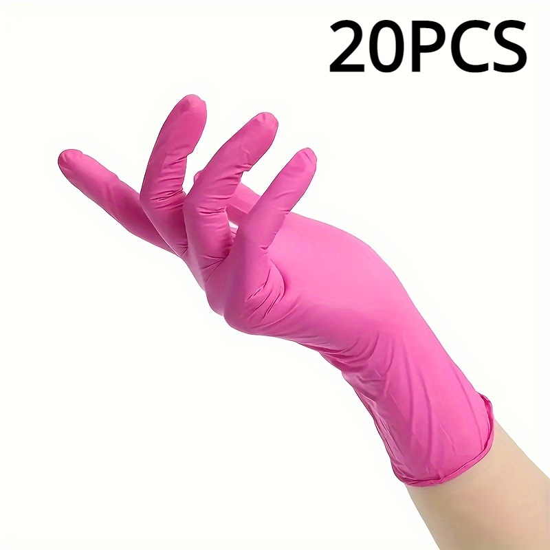 XS/S/M/L guantes de nitrilo rosa guantes desechables para el hogar elástico sin látex impermeable duradero herramienta de limpieza multifuncional: L / Azul
