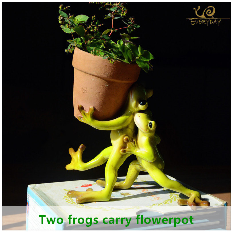 Everyday Collection Home Decor Mini Flower Pot Fairy Garden Animal Frog succulent pot Outdoor Decoration Clay Flowerpot
