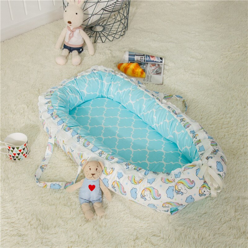 85*50cm Babynest Bett Tragbare Krippe Reise Bett Kleinkind Kleinkind Baumwolle Krippe Wiege Für Neugeborene Baby Kindergarten Tragetasche co Schläfer Bett: 2