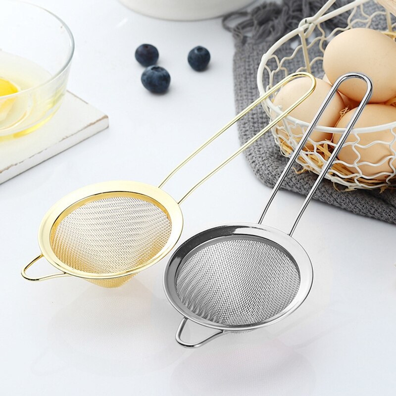 Fine Mesh Strainer, Colander Sieve Sifters With Long Handle For Kitchen Bar Tools Juice Strainer Cooking Metal Colander Drai
