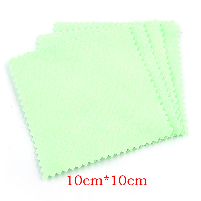 20-50 stücke Polnischen Polieren Tuch Silber Farbe Reinigung Polieren Tuch Weichen, Sauberen Wischen Abwischen Tuch Schmuck Werkzeug Schmuck reinigung: green 10x10mm 50pcs