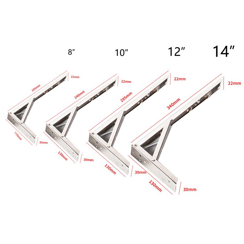 Triangular Folding Shelf Bracket Support Bench Table Bracket (A Pair)