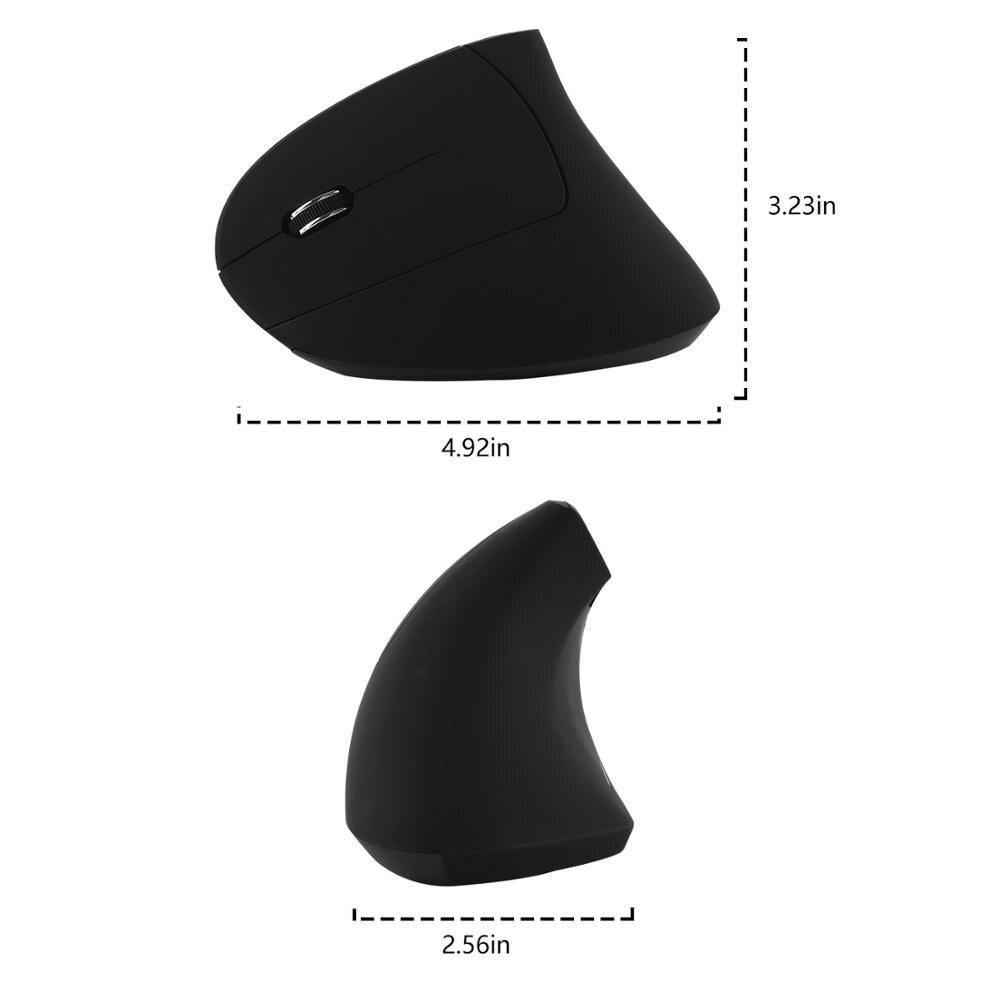 Left Hand Vertical Wireless Mouse 2.4GHz Ergonomic 800-1200-1600 DPI Adjustable Optical Six Buttons For Laptop PC