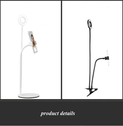 Selfie Flash-Ring Licht + Handy Halter 24 LED Kamera Lange Arm USB Clip Auf USB10-Level Helligkeit