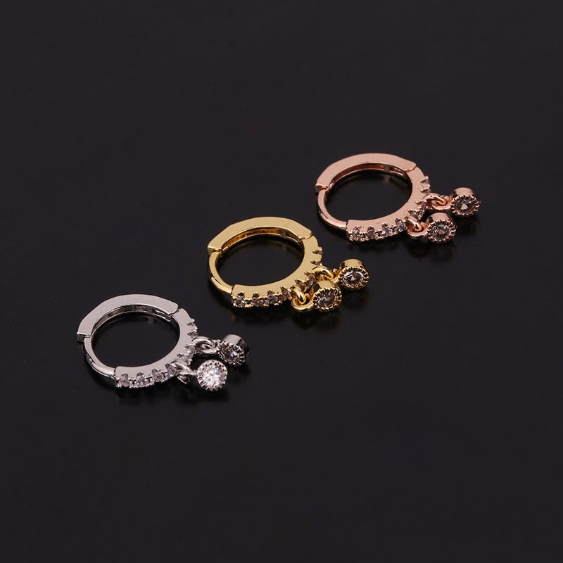 1Pc Stainless Steel Snake Cartilage Earrings Earrings Helix Cartilage Earring Piercing Jewelry Women: green / Rhodium Plated