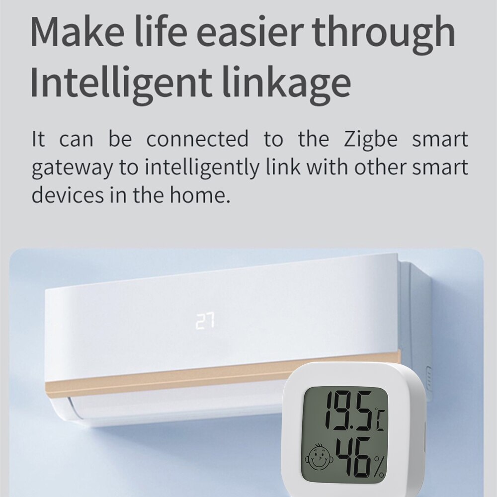 Tuya ZigBee Temperature Humidity Sensor LCD Screen Display For Smart Home Automation Remote Control Smart Life