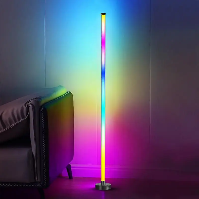 Rgb-gulvlampe moderne gulvlampe musiksynkronisering 10w stående gulvlampe stemningsbelysning med app-fjernbetjening til soveværelser stue
