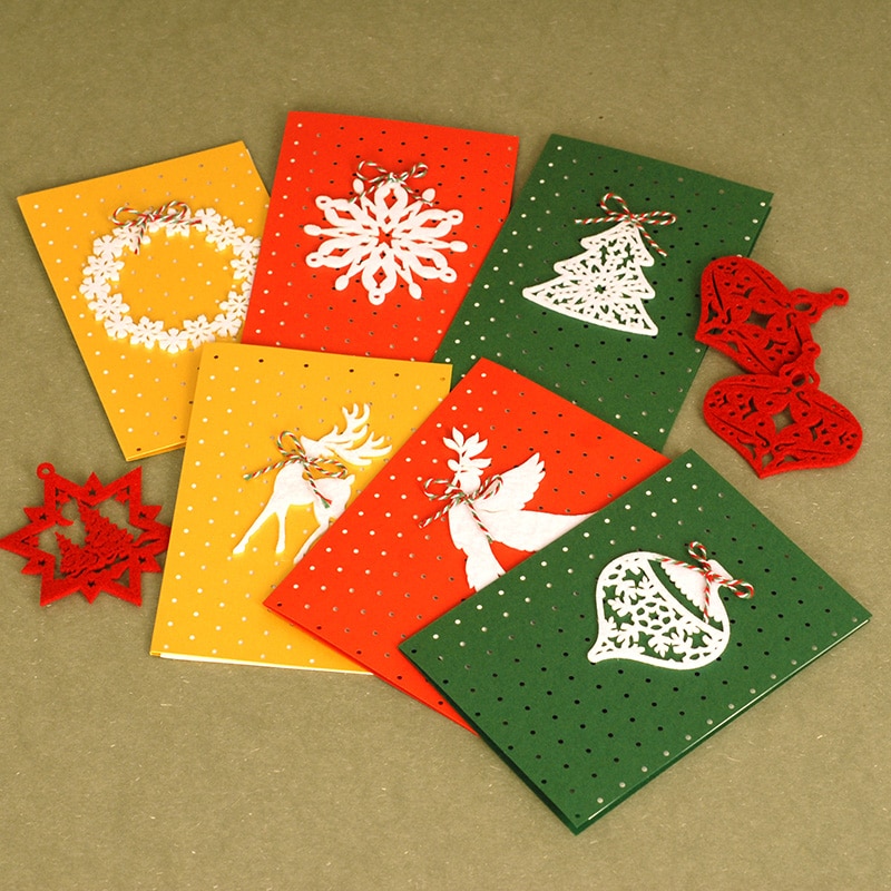 Zakelijke Kerstkaarten Handgemaakte Vilt Kerst Ornament Kaart
